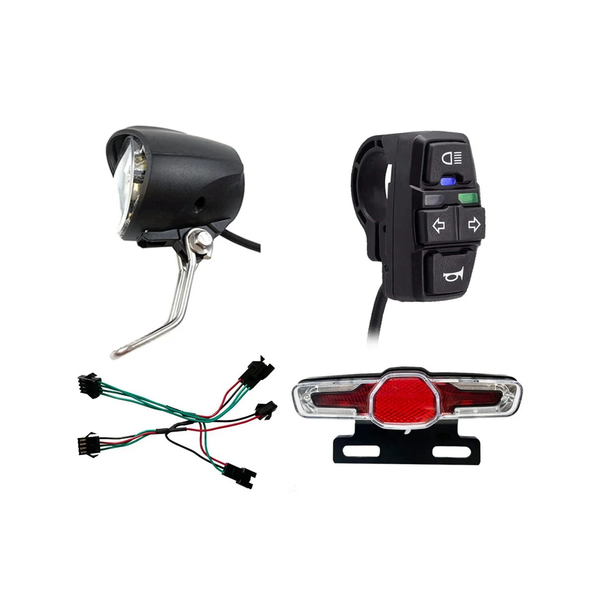 

E-велосипедный переключатель DK336 с передней фонариком, задняя фара, S M штепсельная вилка, фонарь поворота и Задний сигнал