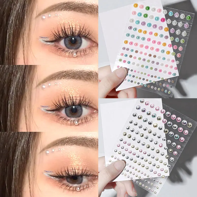 

3D Pearl Face Jewels Eyeshadow Stickers Self Adhesive Face Body Eyebrow Diamond Nail Stickers Diamond Decoration Nail Diamond