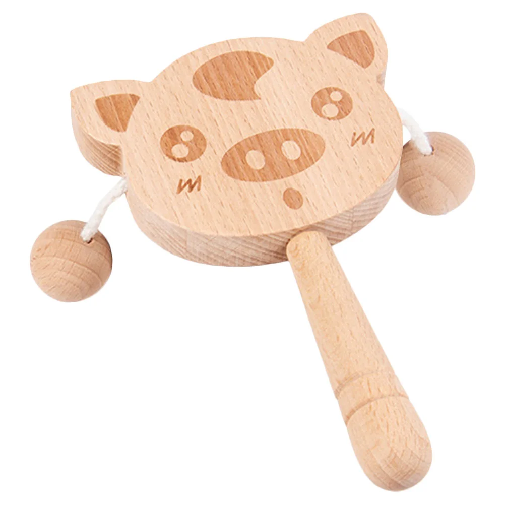 

Babyrattle Drummusical Infant Hand Relief Jingle Handheld Bell Wood Chew Molar Teething Educational Teethershaker Newborn Bells