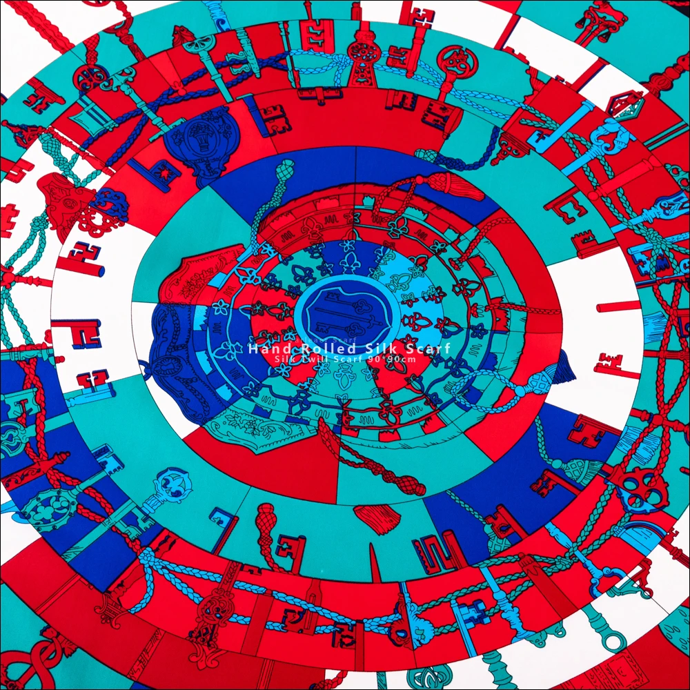 Роскошный дизайнерский брендовый шелковый шарф квадратный саржевый ручной