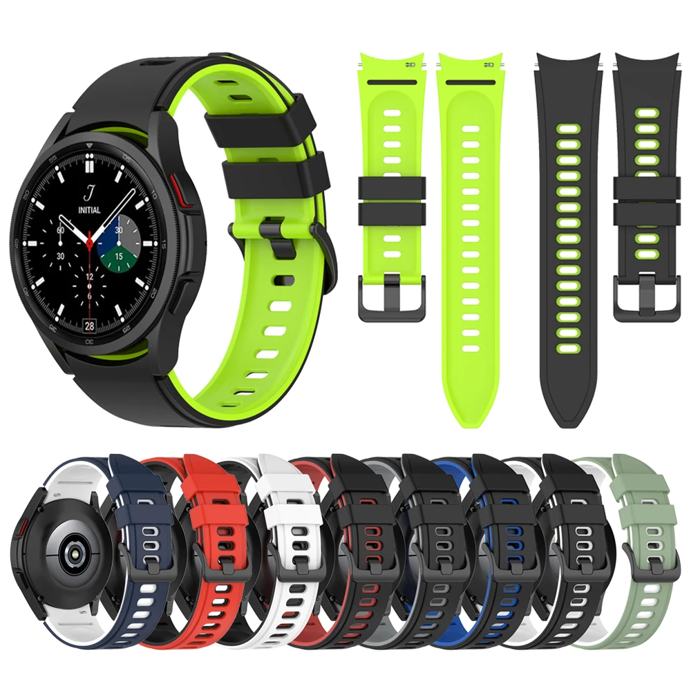 Silicone Sport No Gaps Bands For Samsung Galaxy Watch 4 40mm 44mm Strap For Galaxy Watch4 Classic 46mm 42mm Bracelet Watchbands