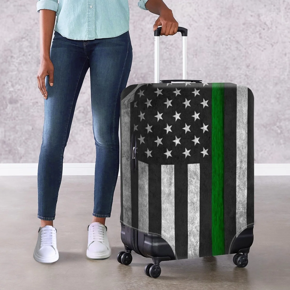 

Twoheartsgirl Brand American Flag Luggage Protective Cover Suitable For 18-32 Inch Trolley Suitcase Anti-Scratch Cover Protector