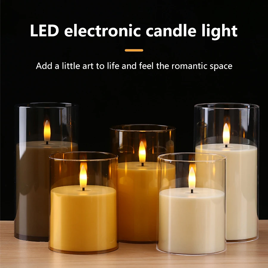 Светодиодная Электронная Свеча Имитация Стекла Полный Набор С Таймером