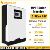 5kw solar inverter 500vdc pv input 220v 230v ac 48v 100a mppt solar charger 5500w pure sine wave hybrid inverter with bluetooth