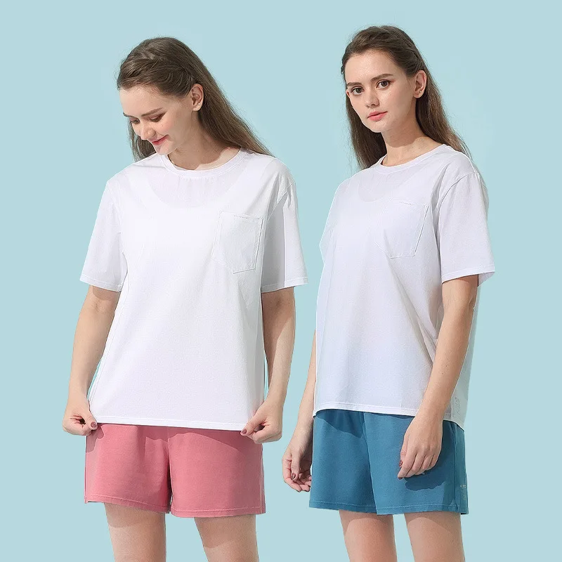 Ladies' Homewear Pajamas Suit Summer Pure Cotton Thin Short-Sleeved Casual Breathable New Five-Point Pants