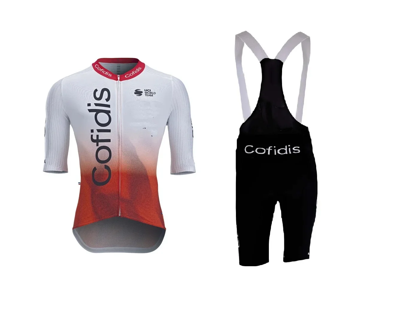 Велосипедная футболка COFIDIS Team TDF с коротким рукавом и шортами-комбинезоном