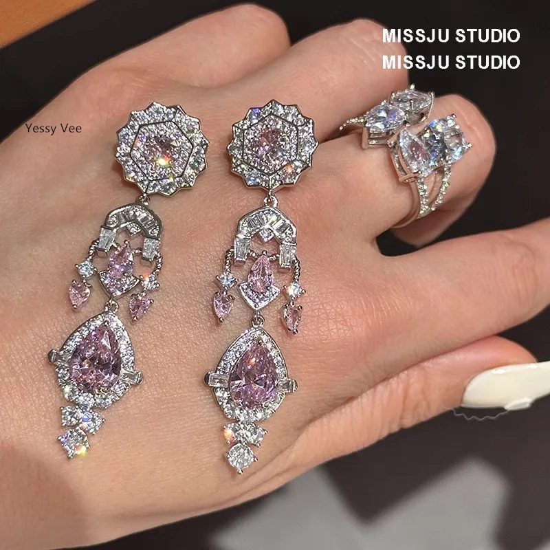 Yessy Vee женские серьги с цветком блестящие бриллианты цирконы украшение для ушей