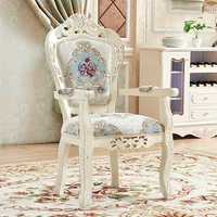european dining chair household back chair french leisure negotiation coffee nail stool fat seat solid wood armchair