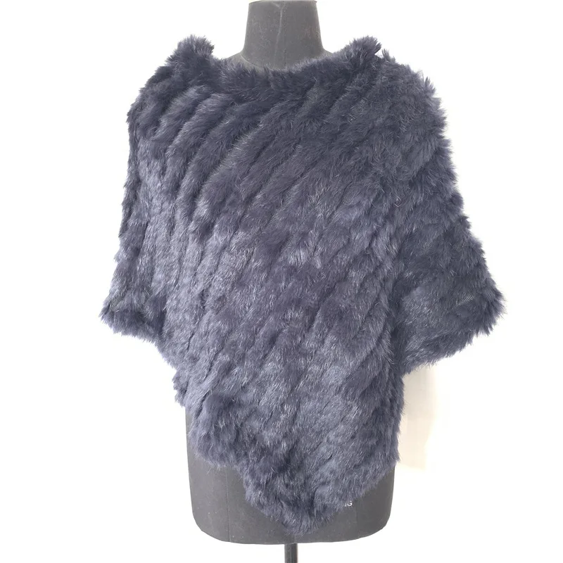 New Winter Solid Color Rabbit Fur Tassel Coat Women Fashion Warm Fur Coats Outerwear Fake Fur Shawl Knit Women Clothing