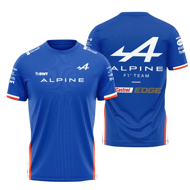 

2023 Spain Hot Sale Alpine F1 Men's T-shirt Summer New Design 3D Alonso Top Formula 1 Children Clothing Short Sleeve Women Tees