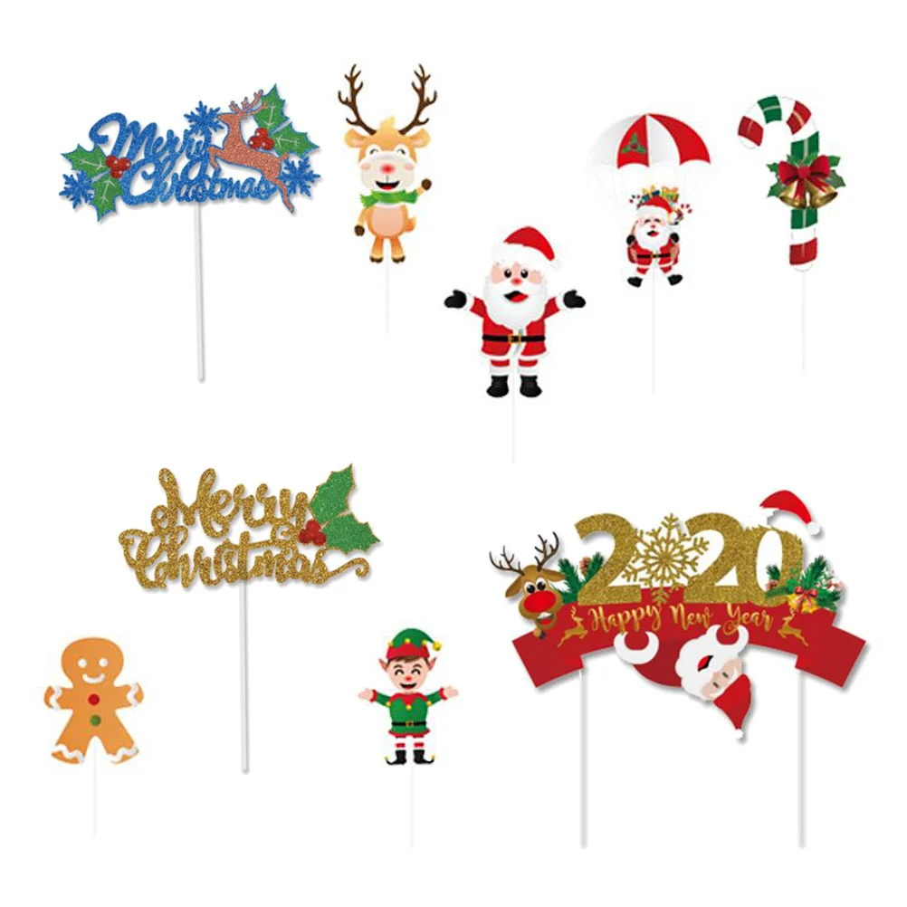 

Pack of Christmas Cupcake Picks Dessert Toothpick Holiday Dessert Picks Merry Christmas Toothpick