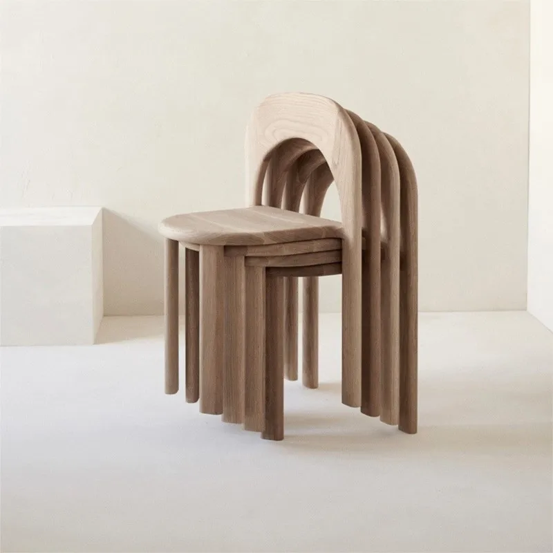 

Скандинавский домашний стул из массива дерева для маленькой квартиры, обеденный стул для ресторана, Штабелируемый стул для гостиной, стул для отдыха