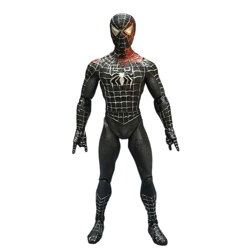17cm Black Spiderman Action Figure Toy PVC Joint Movable Spider Man Figuras Collection Model for Children Kids Gift