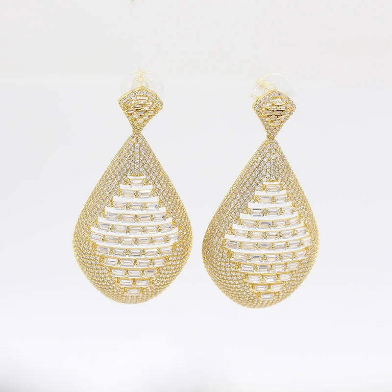 

Dubai 18-karat gold pendant earrings, rose gold tassel jewelry earrings, wedding party ladies elegant and beautiful accessories