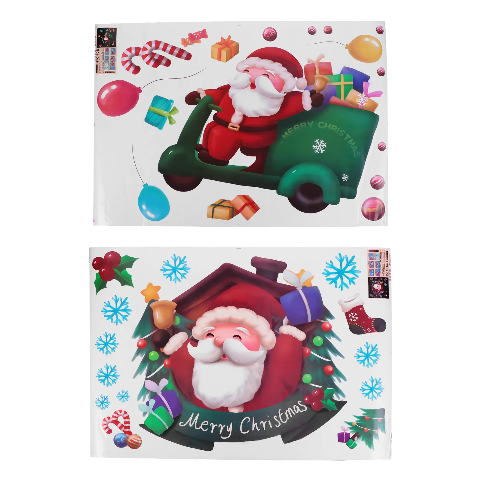 

2pcs Xmas Decorative Sticker Wall Stickers Xmas Wall Decal Window Sticker