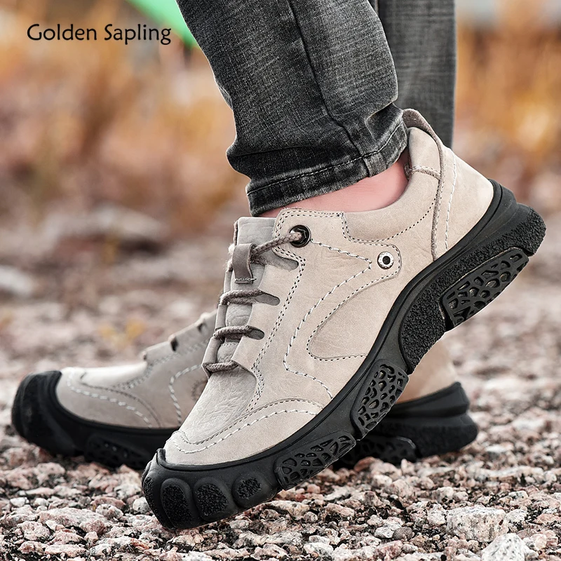 

Men's Genuine Leather Casual Shoes Golden Sapling Comfortable Walking shoes Fashion Leisure Vintage Men Shoes S10260-S10268 Dn