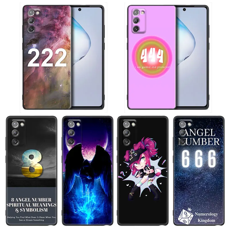 

Phone Case for Samsung Note 8 9 10 M11 M12 M30s M32 M21 M51 F41 F62 M01 Silicone Case Cover Angel Lucky Numbers