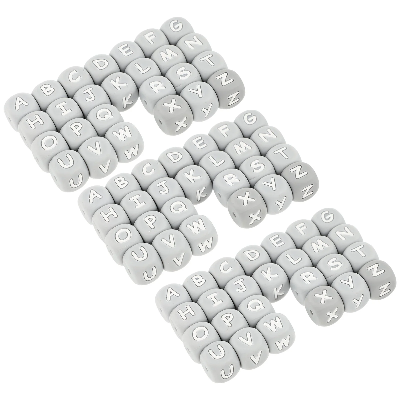 

78 Pcs Silicone Alphabet Beads Pacifier Clip Loose Chain DIY Teether Baby Toys Spacer Silica Gel Teething Colored Letter