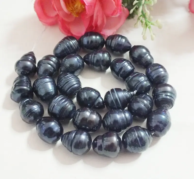 

Huge black natural South Sea pearl 12-13MM, 2PCS black Large Loose Beads (100% real pearl) 15"-Note/defects