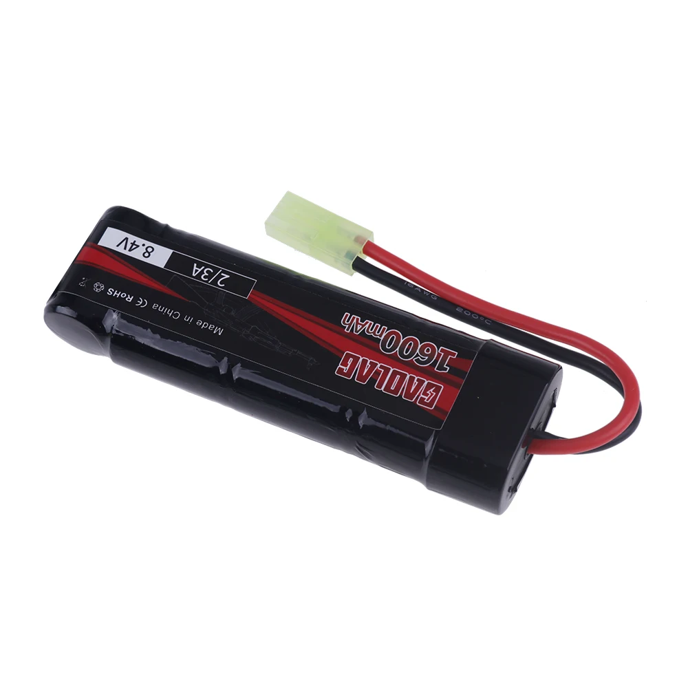 Фото Аккумуляторный блок NiMH 7S 2/3A 8.4V 1600mAh с плоскими элементами и разъемом Mini Tamiya для пистолетов MP5, Scar, M249, M240B, M60 (для страйкбольного оружия) №4