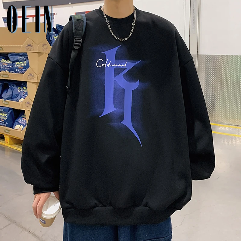 

OEIN Autumn Streetwear Graphic Men's Suede Sweatshirts 2022 Fashion Brand Y2K Women Hoodies Hip Hop Male Round Neck Pullovers