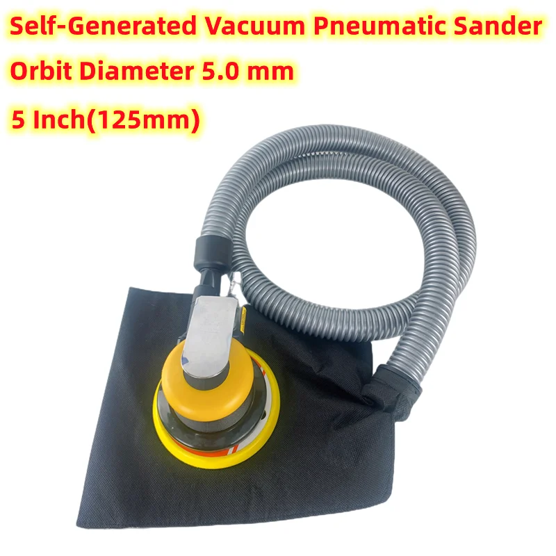 5 Inch Orbit 5.0mm Air Random Orbital Sander,Self-Generated Vacuum Pneumatic Grinding Machine,125 mm Palm Pneumatic Sanding Tool