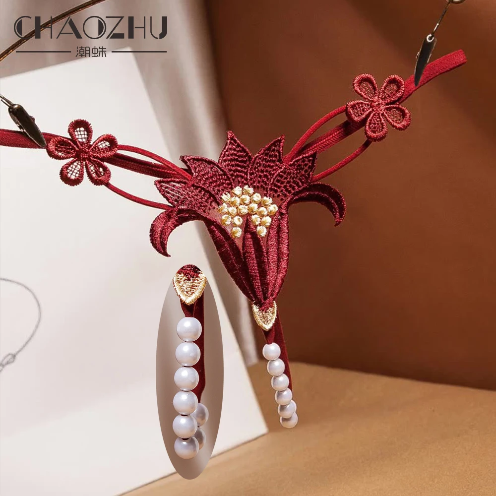 

Трусики-танга женские, пикантные стринги и G-стринги, с жемчугом, 9 цветов, нижнее белье, розовые трусики для оргазма