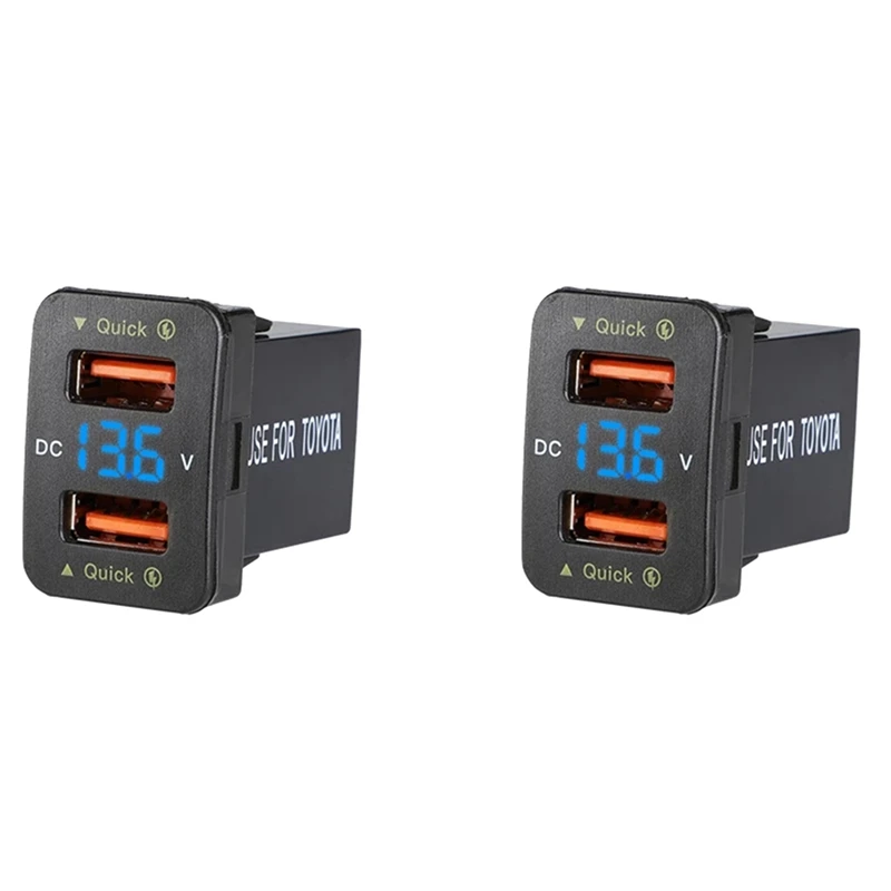 Быстрое Автомобильное зарядное устройство 2X36 Вт QC3.0 быстрое с двумя USB-портами и