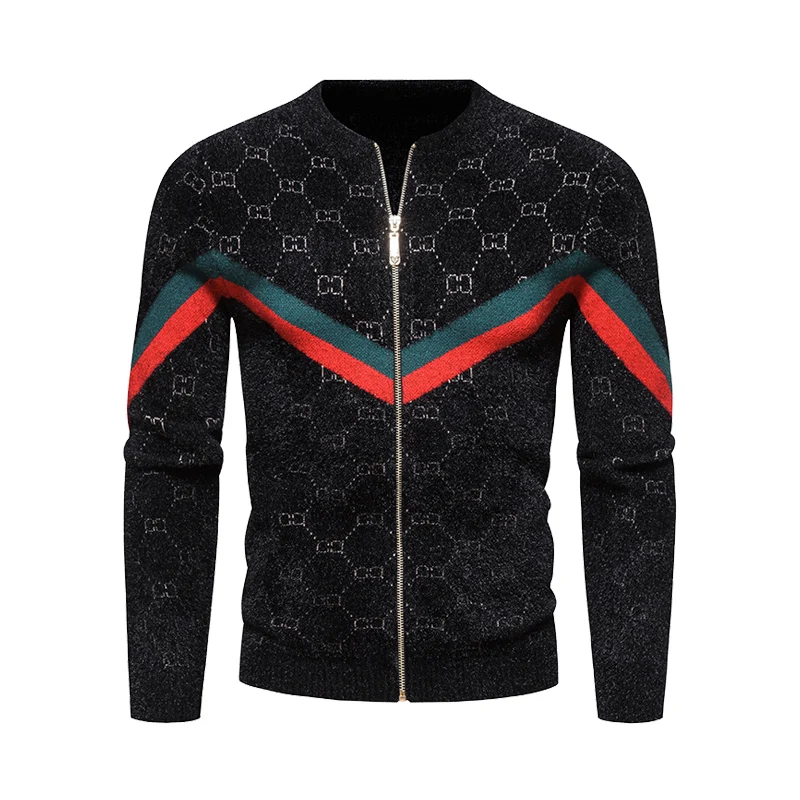 

Осенне-зимний Кардиган, мужские флисовые теплые свитера на молнии, куртки, мужские приталенные вязаные свитера, пальто, плотный кардиган, св...