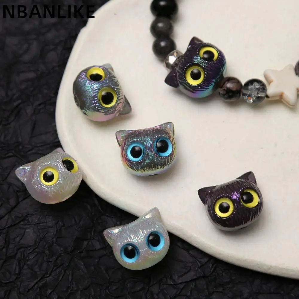 

Acrylic Handmade Big Eyed Cat Bracelet Material Cartoon Design Loose Spacer Beads Bracelet DIY Accessories