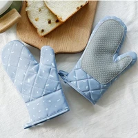 2pcs microwave glove houshold non slip cotton bbq oven mitts baking gloves heat resistant kitchen potholders silicone oven mitts