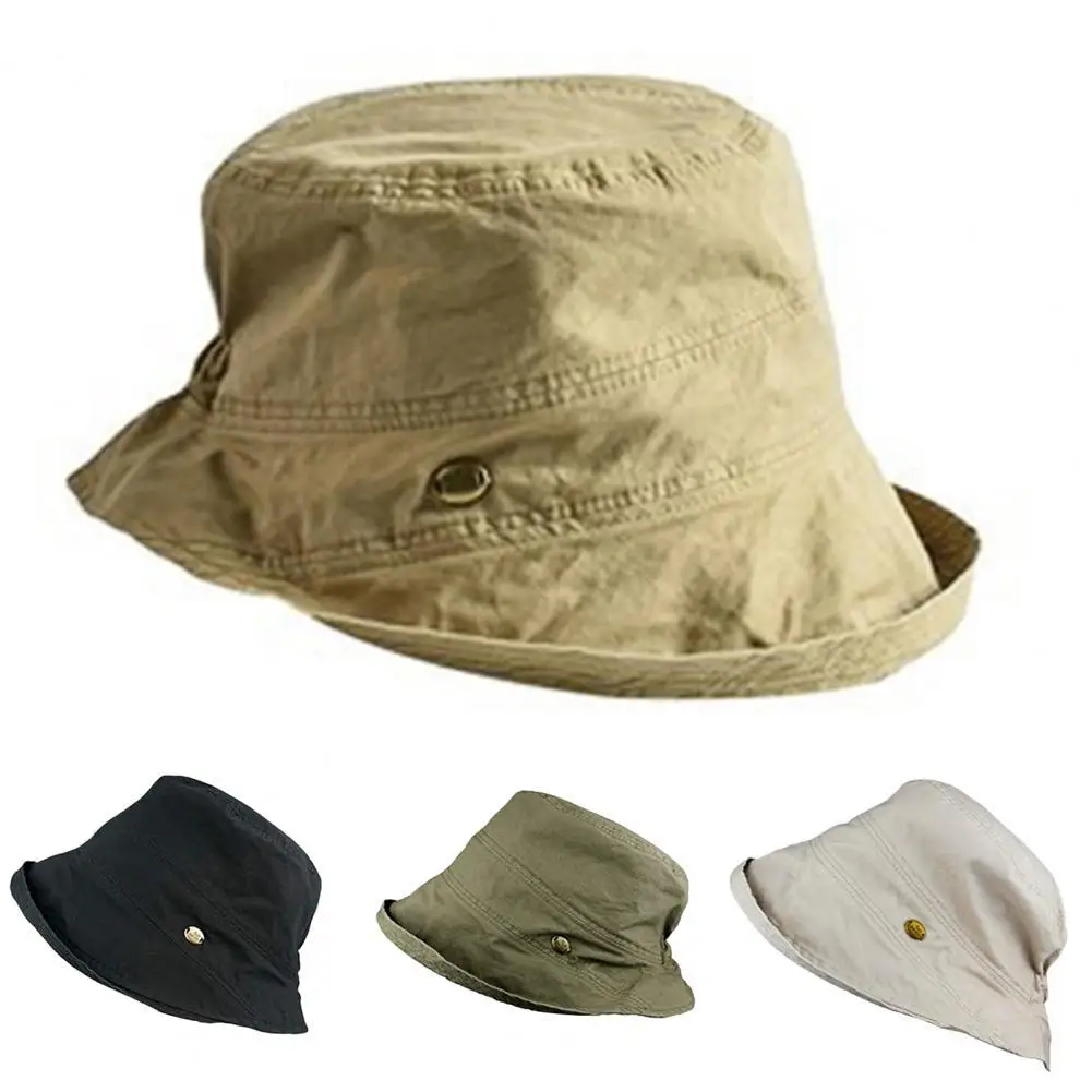 

Casual Fishing Cap Wide Brim Warped Edge Cotton Wide Brim Foldable Fisherman Hat