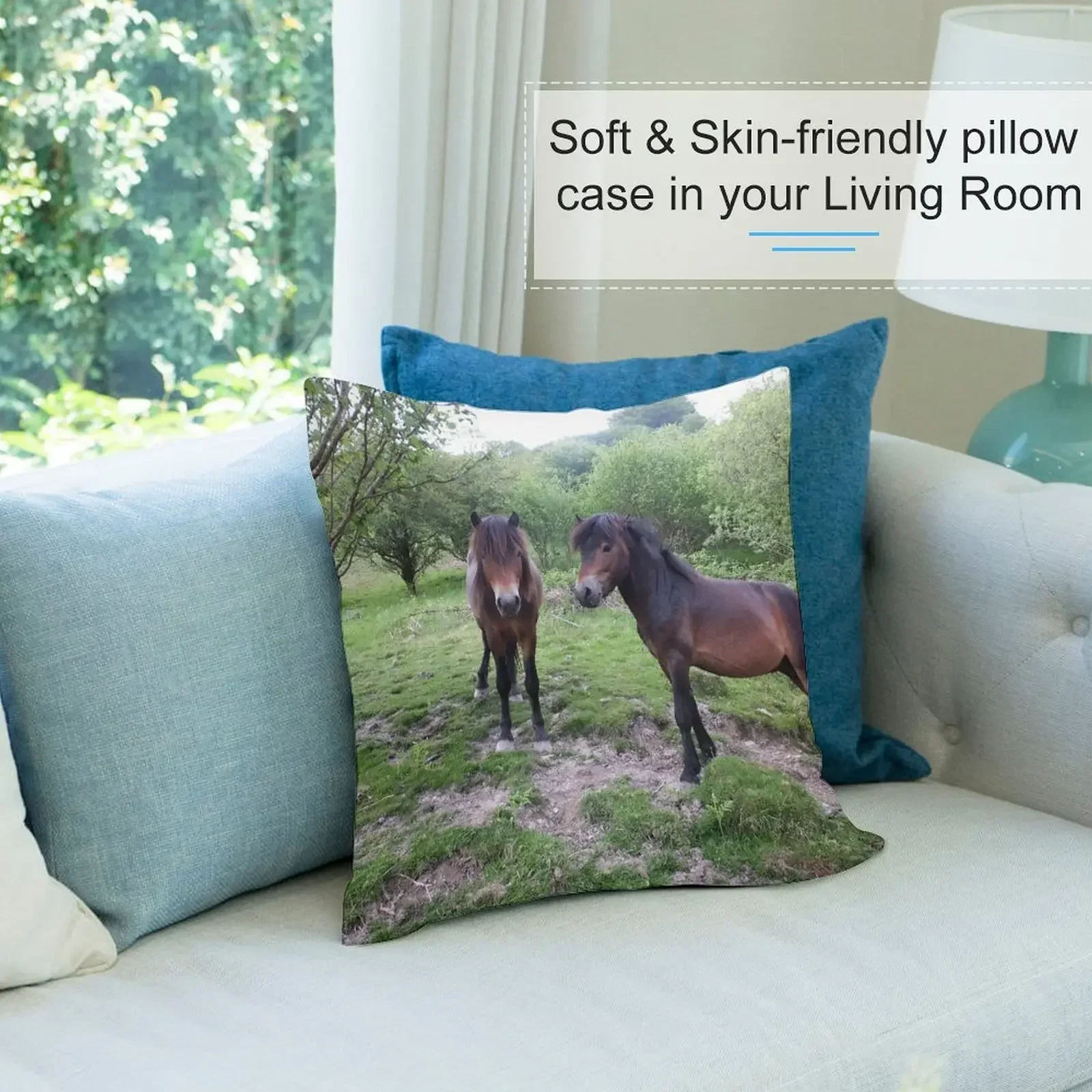 Декоративная подушка Exmoor Ponies декоративные чехлы для дивана наволочка