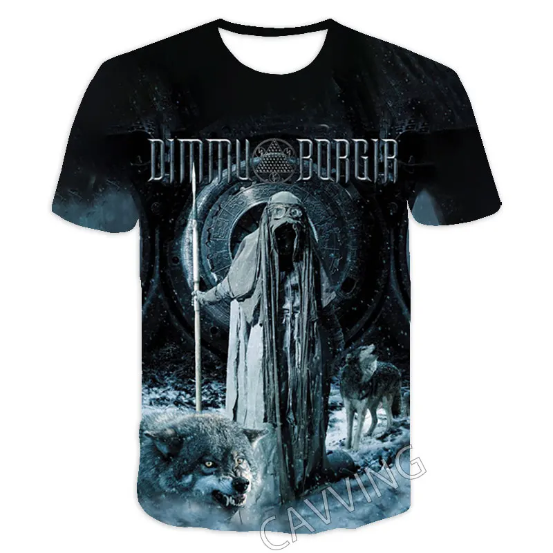 Фото Новые модные женские/мужские повседневные футболки с 3D принтом DIMMU BORGIR Rock, футболки в стиле хип-хоп, стили Харадзюку, топы, одежда T03 №1