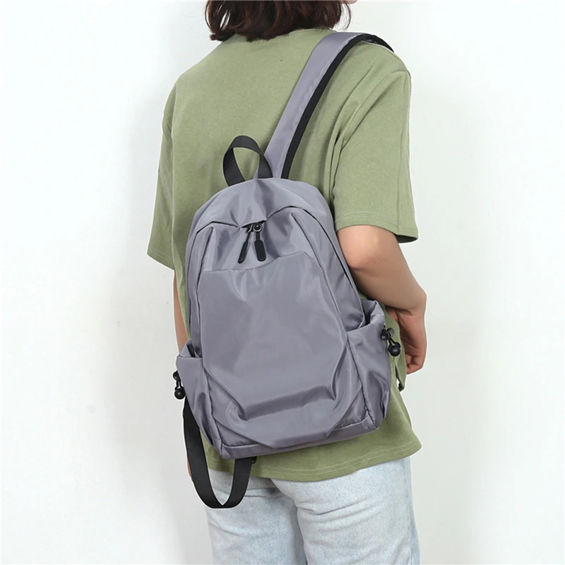 

Men's Backpack Casual Solid Color Zipper Bag For Man Designer Waterproof Travel Male Backpacks Fashion Rucksack