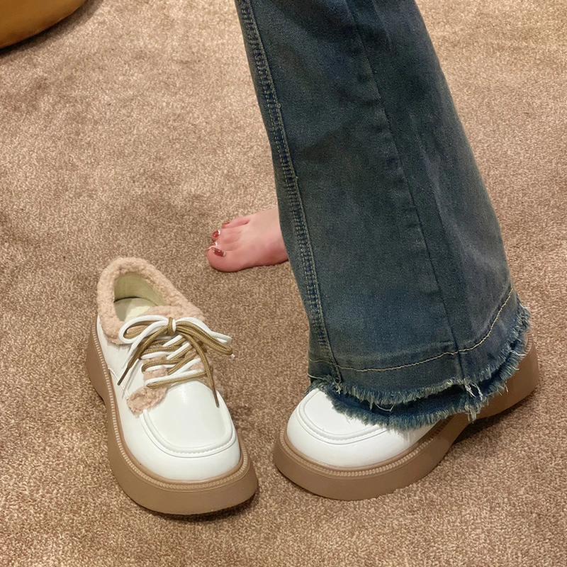 

Женские кроссовки в стиле ретро, классические туфли-оксфорды на платформе, в британском стиле, классические, для осени