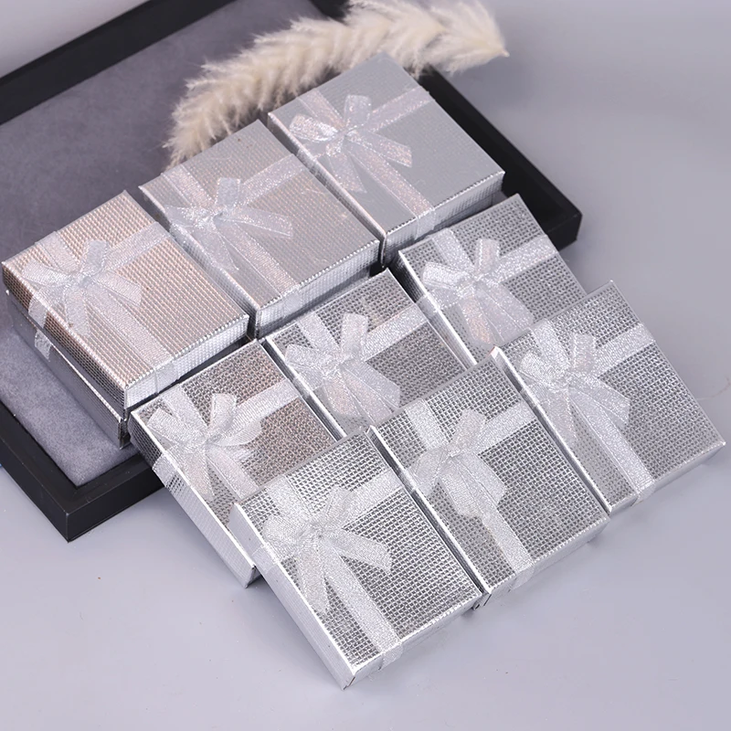 Custom Jewelry Packaging Box Shiny Pink Cardboard Jewellery Box Earrings Ring Necklace Gift Wedding Box
