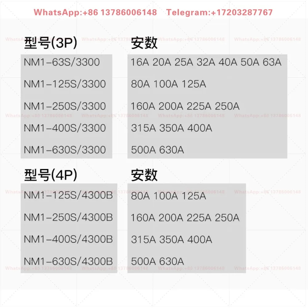 Фото Автоматический выключатель Chint в литом корпусе NM1-100A 125A 160A 200A 250S/3300 4300, воздушный выключатель P №3