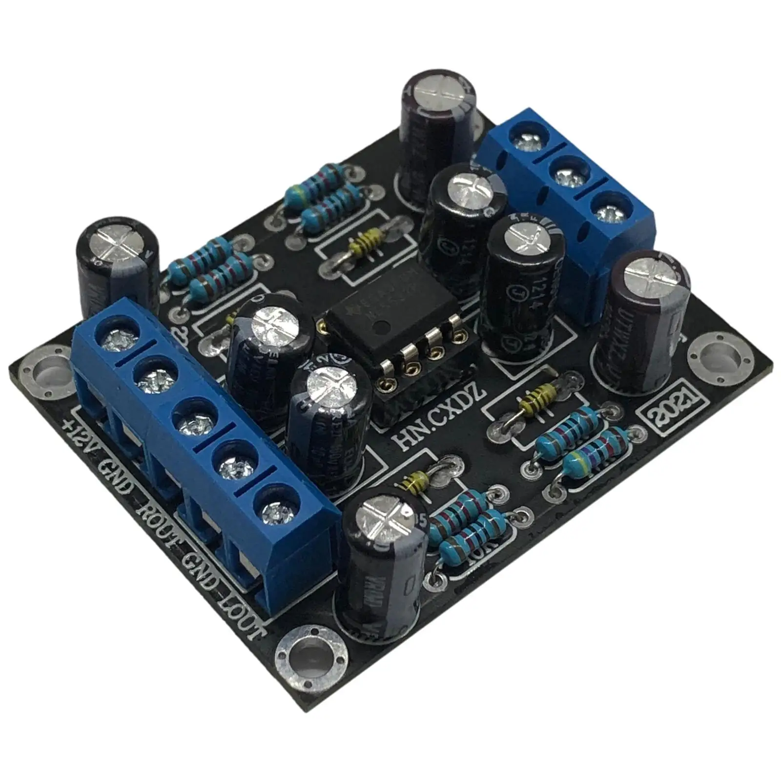 

Preamplifier Capacitor Module Single Power Supply DC12V-30V Audio Stereo Amplify Board