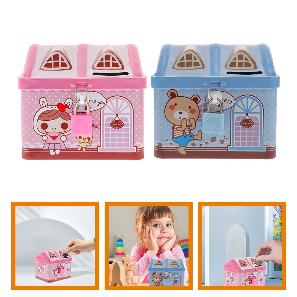 

Candy Box Cartoon Coin Bank Household Container Housewarming Supplies Metal Holder Money Jar