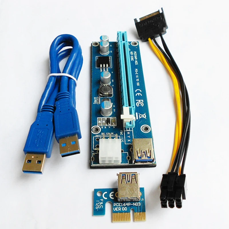 VER006C 60CM PCI-E Riser Card 006C PCI Express PCIE 1X–16X Адаптер USB 3.0 Кабель SATA–6Pin Power For Mining Miner