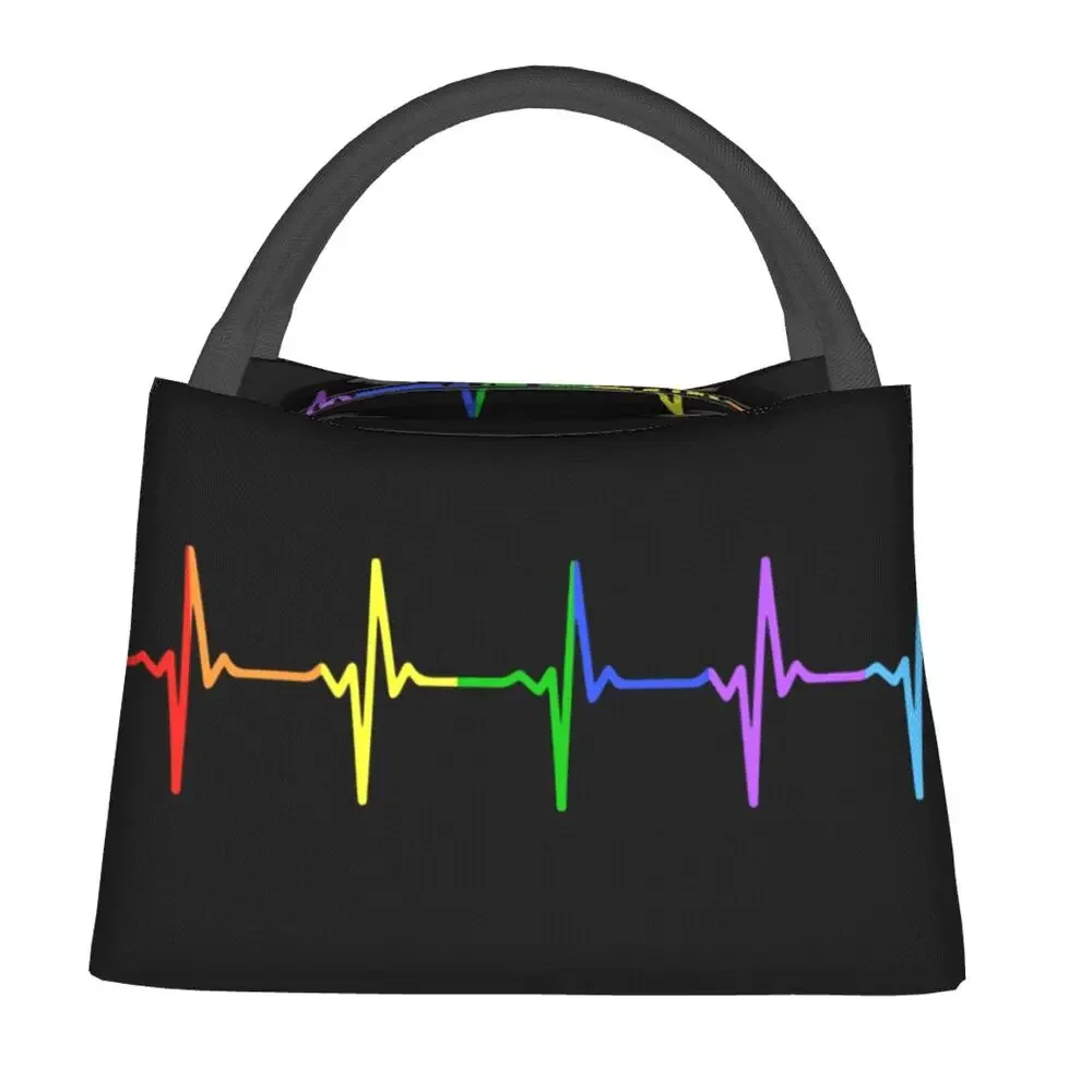 

Rainbow Pulse Hearbeat ЛГБТ теплоизолированные ланч-пакеты, Женский Портативный Ланч-контейнер, многофункциональная дорожная коробка для еды