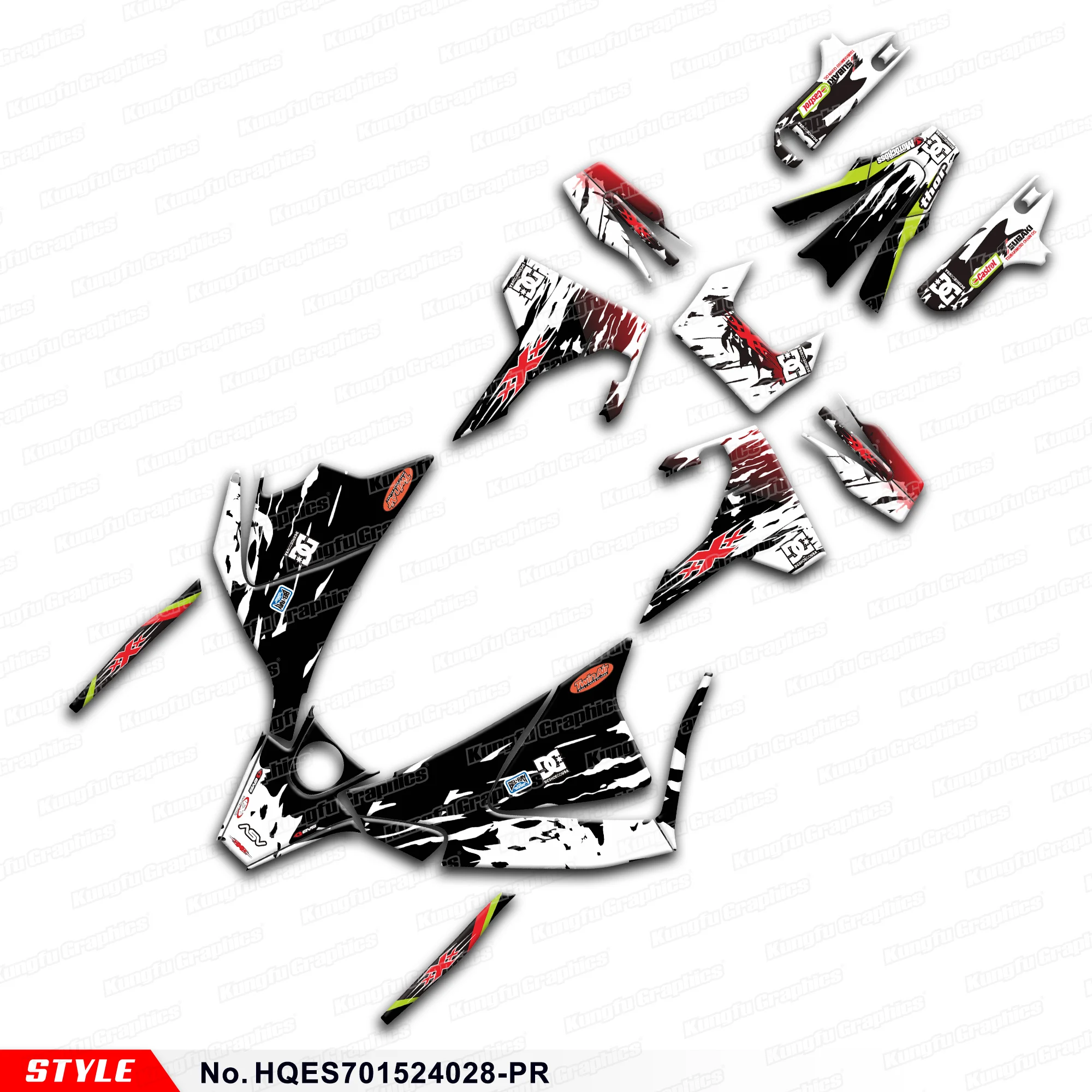 Aftermarket Enduro Stickers Kit Graphics для Husqvarna Supermoto 701 2015-2024 HQES701524028-PR