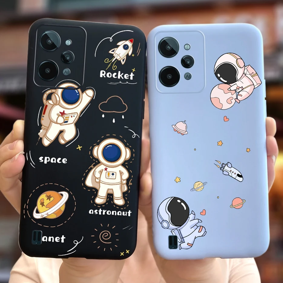 Чехол для Realme C31 чехол RMX3501 милый мультяшный динозавр Мягкая силиконовая задняя