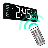 large digital wall clock temp date week display table clock wall mounted dual alarms led clocks remote control smart led clock