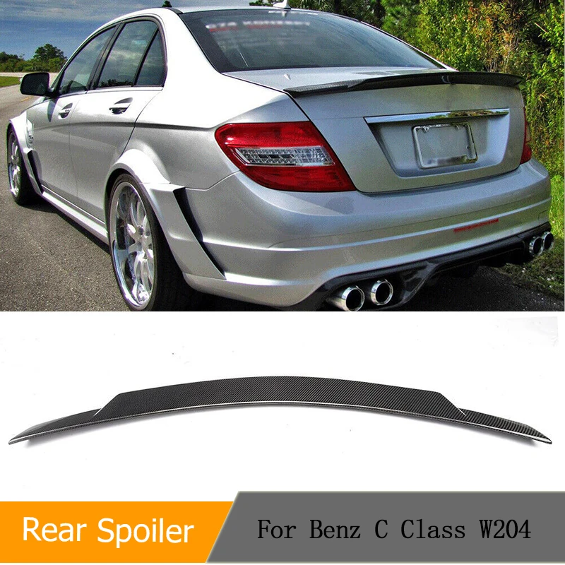 

Carbon Fiber Car Rear Trunk Spoiler Wings For Mercedes Benz C Class W204 C200 C300 C63 AMG 4-Door 2007-2014 Boot Lid Wing Lip
