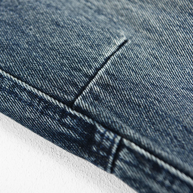 Fashion Designer Men Jeans Retro Washed Blue Loose Fit Vintage Straight Jeans Men Streetwear Hip Hop Wide Leg Denim Pants Hombre