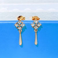 huitan small fresh little dangle earrings women metal water drop charms daily wear party delicate ear earrings trendy jewelry