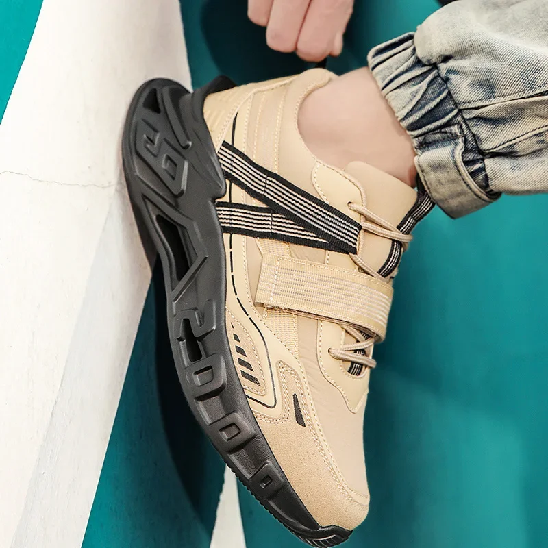 Кожаные кроссовки High Street дизайнерская массивная спортивная обувь Dark-Warrior удобная