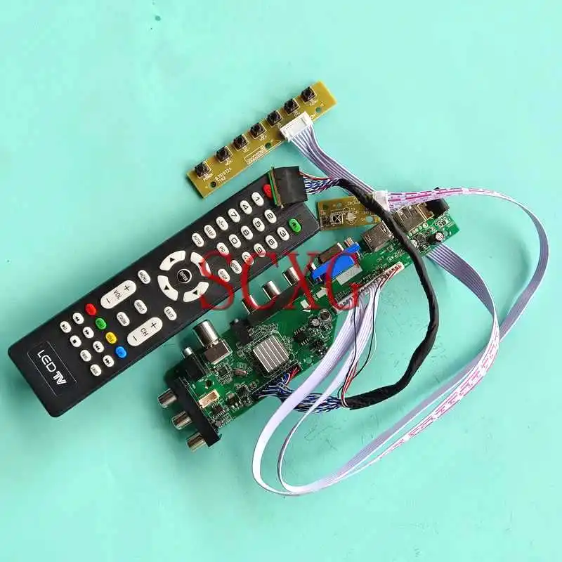 

DVB Digital LCD Panel Controller Board Fit CLAA133WA01 CLAA133WB01A 13.3" VGA HDMI-Compatible 40 Pin LVDS 1366*768 AV RF USB Kit